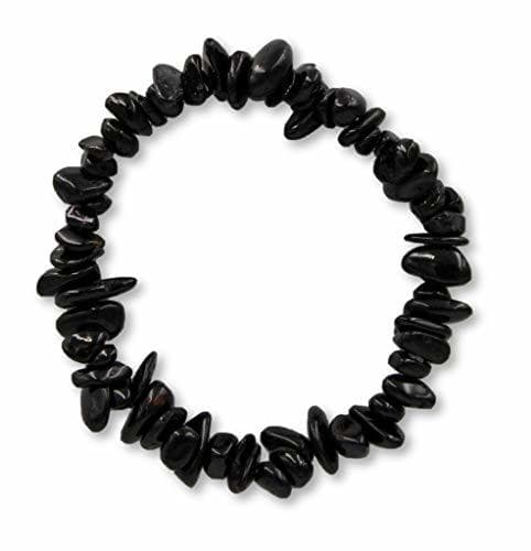 Product Taddart Minerals – Pulsera negra de la piedra preciosa natural de turmalina