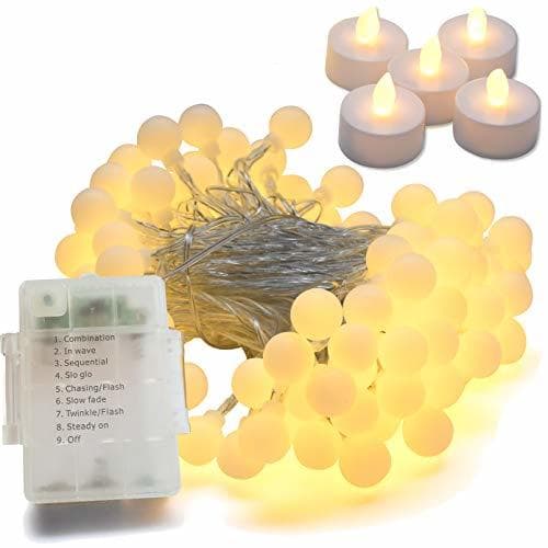 Producto YouOne Guirnalda luces exterior e interior a pilas 10m 100 LEDs blanco