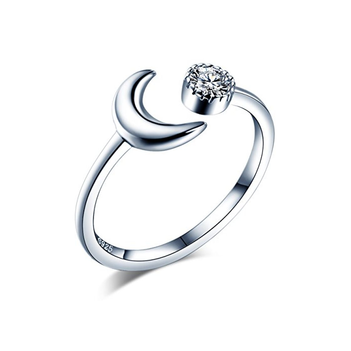 Producto Infinite U Moon - Anillo de apertura de plata de ley 925