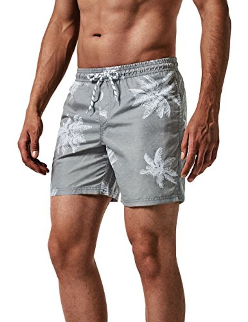 Product MaaMgic Shorts de baño para Hombre Shorts de Playa Traje de bañode Secado rápido para Vacaciones Coco Gris XL