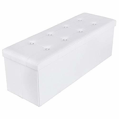 Elemento de la categoría hogar Songmics 110 x 38 x 38 cm Baúl Puff Taburete para almacenaje