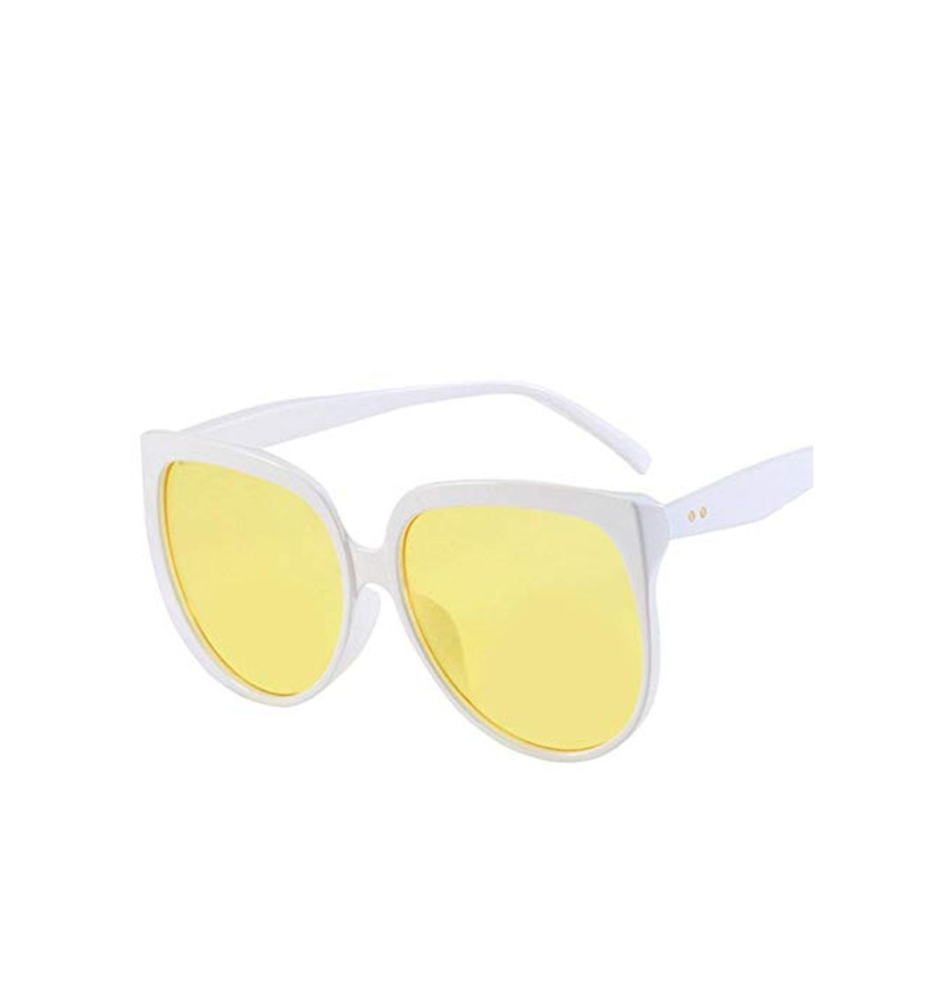 Product Gafa de sol Dama de la moda Gafas de sol Gafas de sol de gran tamaño Plástico Retro Espejo Gradiente Lente Mujer Gafas de sol blanco amarillo