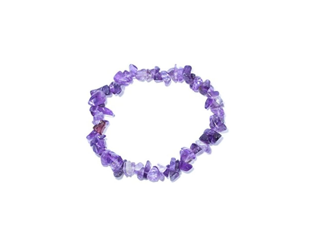 Product Tadd Art Minerals – Lila Divisor Pulsera de la Piedra Preciosa Amatista Naturales Sobre elástico Nylon Hilos aufgezogen – Hecha a Mano