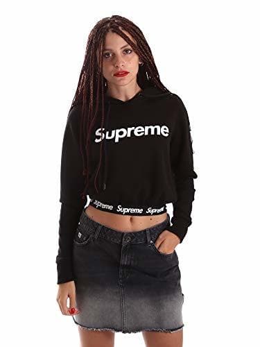 Moda Supreme grip SS19-20064-HPR Sudadera Mujeres Negro S