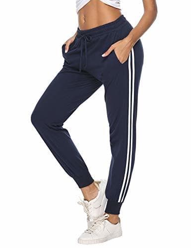 Moda Aibrou 100% Algodón Pantalones Deportivos para Mujer Pantalones de Pijama Largos Primavera