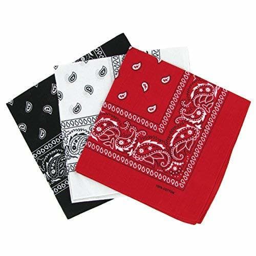 Electrónica Bandanas paisley negro-blanco y rojo para hombre y mujer