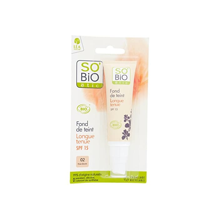 Beauty So'Bio ETIC Larga duración Fundación Polvo 02 Discreet Rosa 30 ml