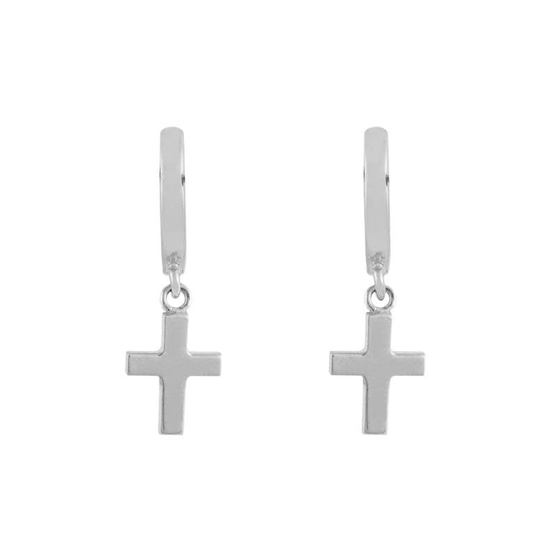 Producto Pendientes aro cruz plata- ARISTOCRAZY 

