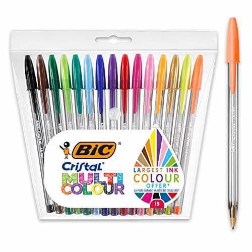 Producto BIC Cristal Multicolour - Pack de 15 unidades, bolígrafos de punta ancha