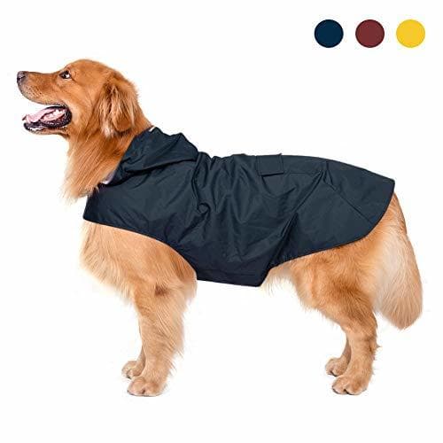 Product Zellar Impermeable para Perros con Capucha y Collar Agujero y Tiras reflectoras