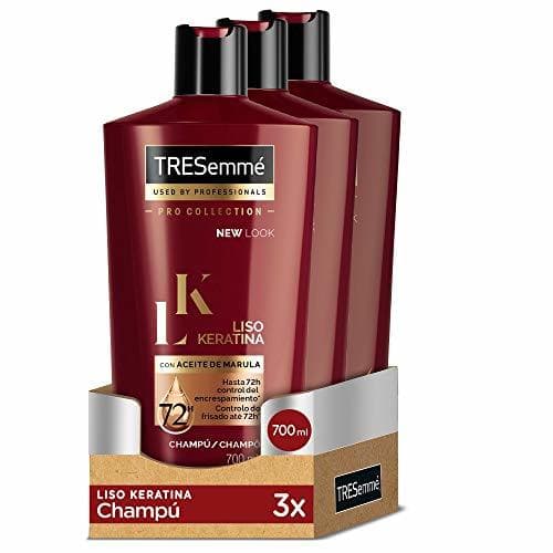 Belleza TRESemmé Champú Liso Keratina - Paquete de 3 x 700 ml -