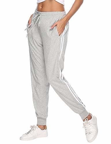 Moda Aibrou 100% Algodón Pantalones Deportivos para Mujer Pantalones de Pijama Largos Primavera