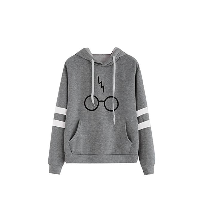 Moda JIAJIA YL Mujeres Camisetas Manga Larga Varsity Gafas de Harry Potter Encapuchado