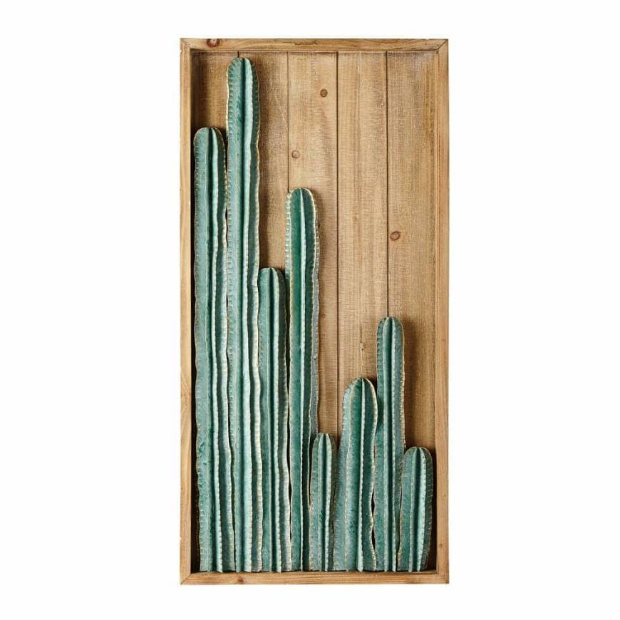 Product Decoración de pared cactus de abeto y metal 50x100 Desierto ...