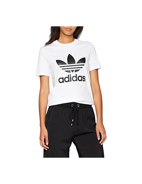 Fitness Adidas Trefoil, Camiseta para Mujer, Blanco