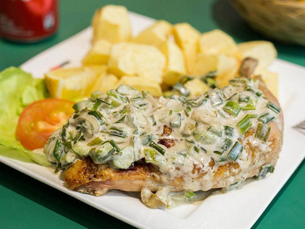 Moda Pollo al verdeo con papas y batata 😋