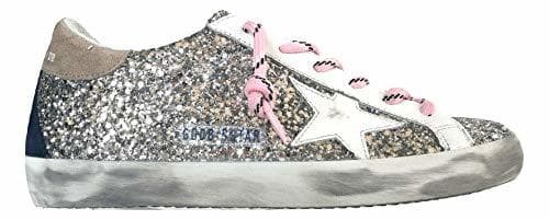 Fashion Golden Goose - Zapatillas de Mujer Superstar Vintage G35WS590.R44 Plata Glitter Plateado