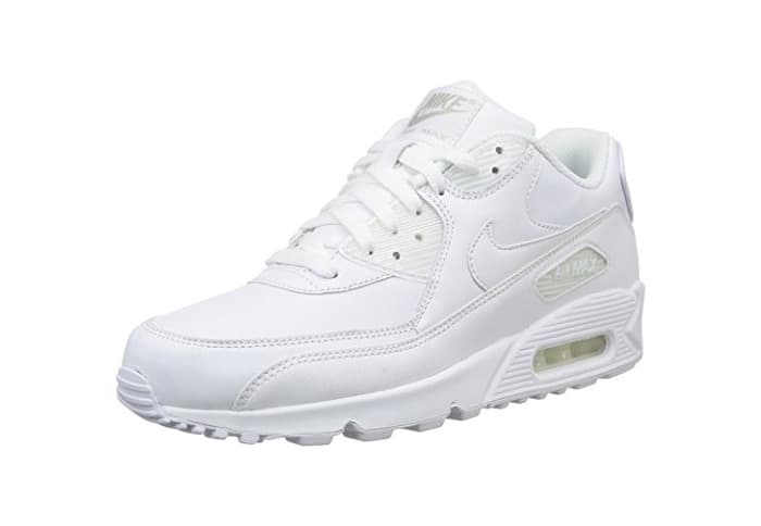 Moda Nike Air MAX 90 Leather, Zapatillas de Gimnasia para Hombre, Blanco