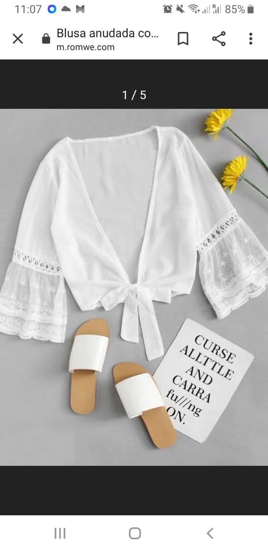 Fashion Top blanco estilo blusa