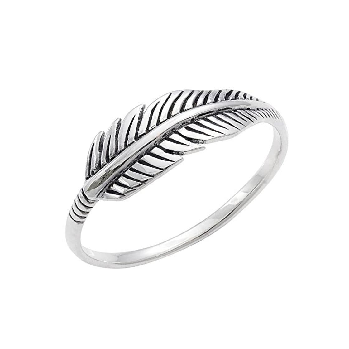 Producto Hoja Estilo Vendimia Pluma Silverly Anillo Mujeres en Plata de Ley