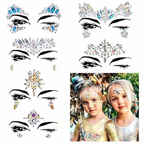 Product 6Pcs Carnaval Pegatina Facial Cristales Adhesivo Tatuaje Festival Música