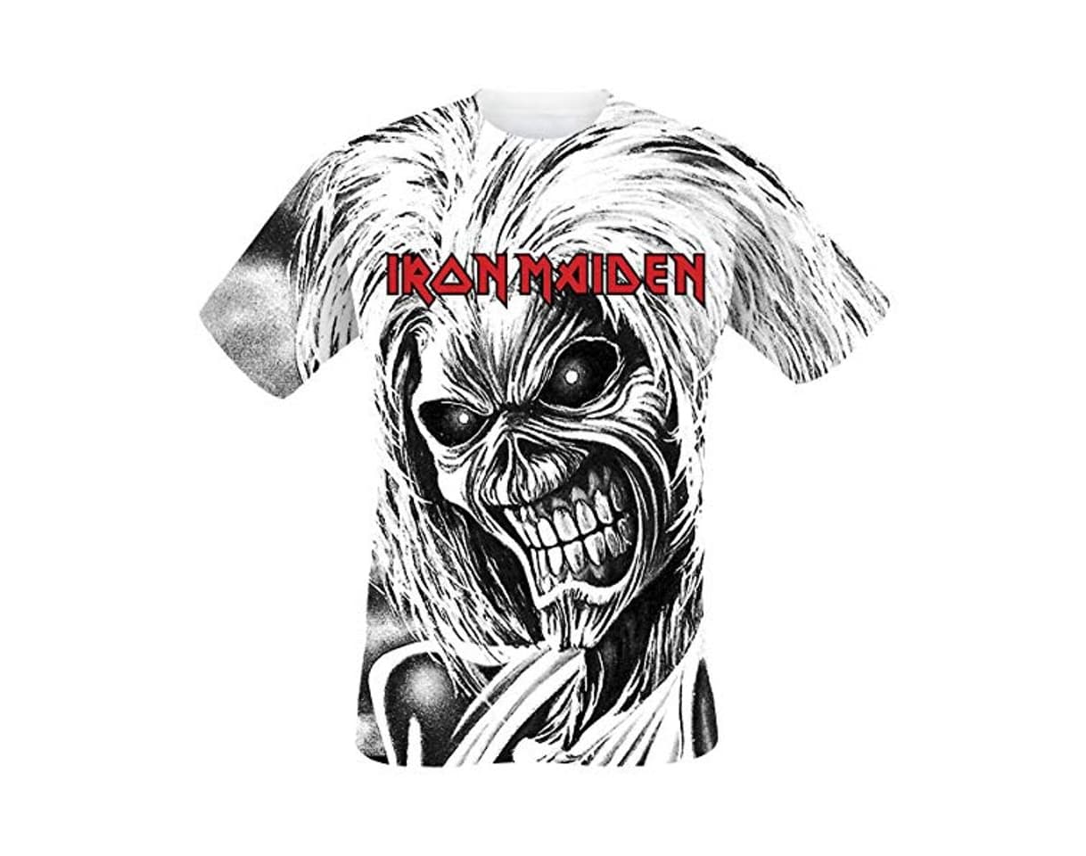 Fashion Iron Maiden Killers Allover Hombre Camiseta Blanco XL