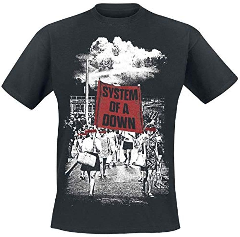 Fashion System of a Down Banner March Hombre Camiseta Negro XL