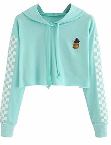 Product Sudaderas Mujer Cortas, Sudaderas Chicas Adolescentes con Capucha Otoño Manga Larga Piña