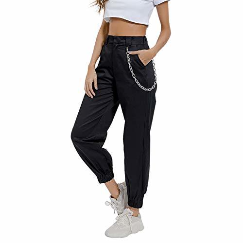 Fashion RISTHY Pantalones Cargo Mujer Hip Hop Danza Pantalón Harem Pantalones Largos Cintura