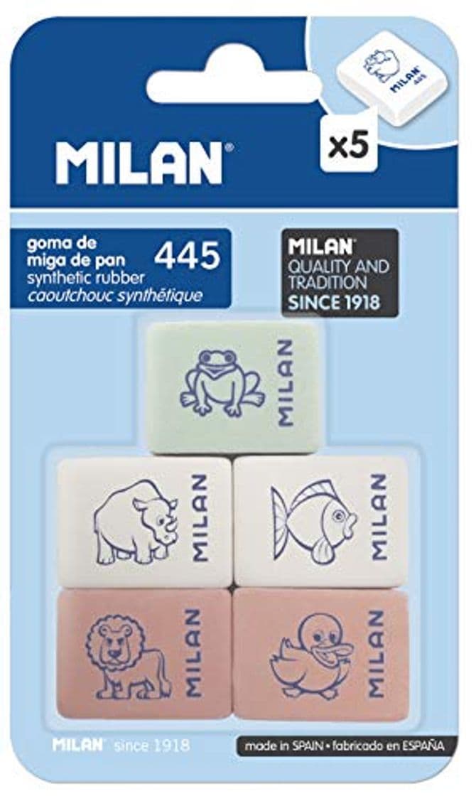 Product Milan BMM9222 - Pack de 5 gomas de borrar de caucho sintètico