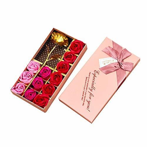 Producto Románticos regalos 12 piezas Jabón rosa y hoja de oro de 24