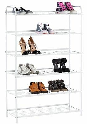 Product Argos Home 6 Tier White Shoe Rack