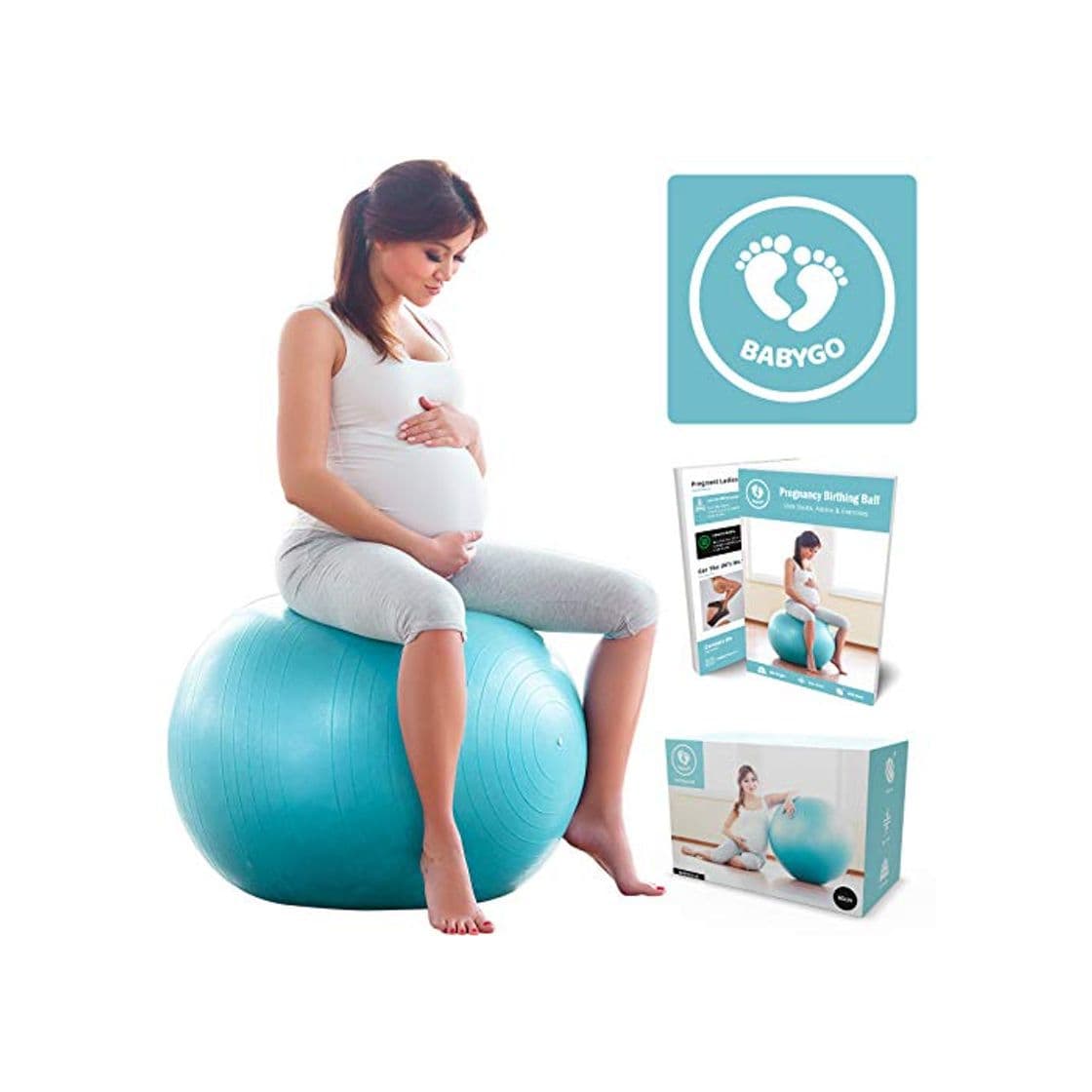 Fitness BABYGO Pelota de Pilates Embarazadas, Fitball, Ejercicio, Balón de Gimnasia Anti-Burst 1000