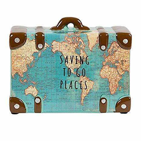 Elemento de la categoría hogar Saving To Go Map Places Suitcase Money Bank by Maia Gifts