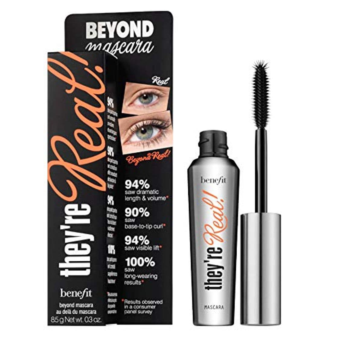 Beauty Benefit Cosmetics son Real. Más allá de la distancia focal máscara de