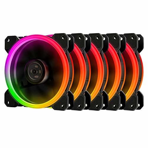 Electrónica EZDIY-FAB 5-Pack Ventilador PC 120mm RGB