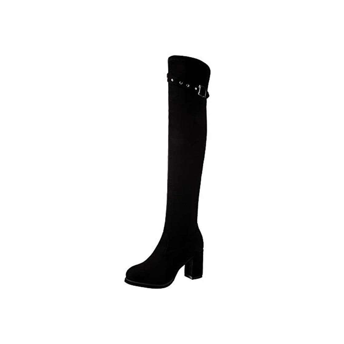 Fashion FAMILIZO Botas Mujer Otoño Botas Mujer Invierno Botas Altas De Gamuza De Las Mujeres Botas De Tacón Alto sobre La Rodilla Bota Hebilla Zapatos De Tacones Altos Mujer Botas Altas