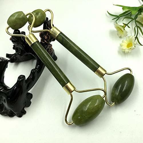 Belleza Rodillo de jade Masajeador Serpentina natural Jade Masaje Varita Masajeador facial Rodillo