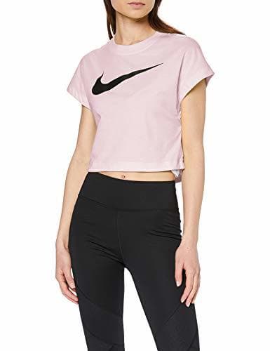 Fitness Nike Damen W Nsw Swsh Top Crop Ss T-shirt, Rosa