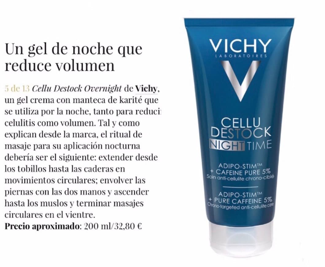 Beauty Vichy Cellu Destock Overnight Crema