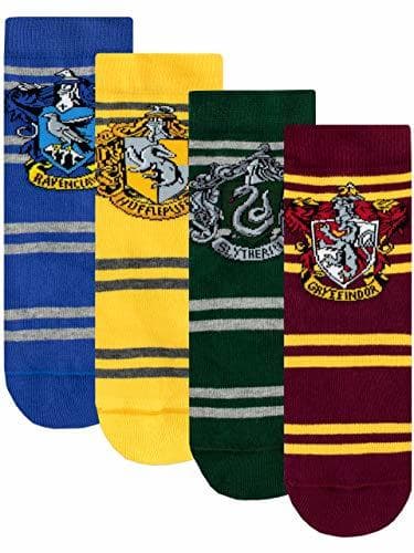 Moda Harry Potter Calcetines Paquete de 4 para Niños Hogwarts Multicolor 16/19