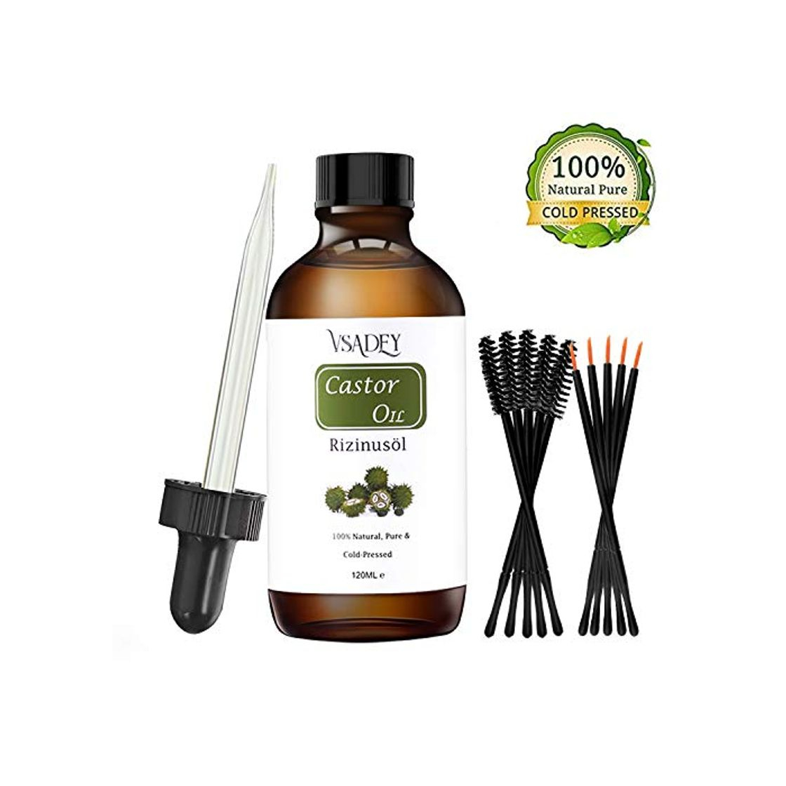 Beauty VSADEY Aceite de Ricino Orgánico 100% Natural Castor Oil Aceite de Ricino