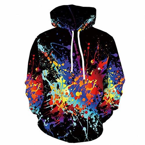 Lugar Luckycat Sudadera con Capucha Pullover Hoodie Hombre Funny 3D Impreso Sudaderas Ligero