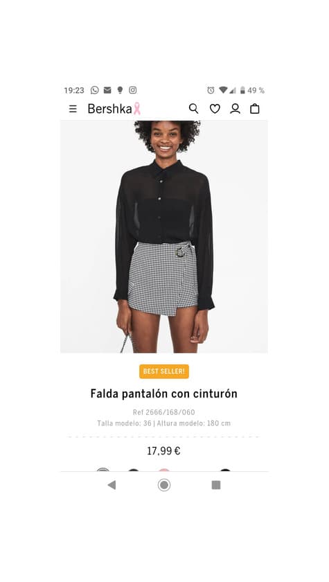 Moda Dresstells Falda Mujer Mini Corto Elástica Plisada Básica Multifuncional Black S