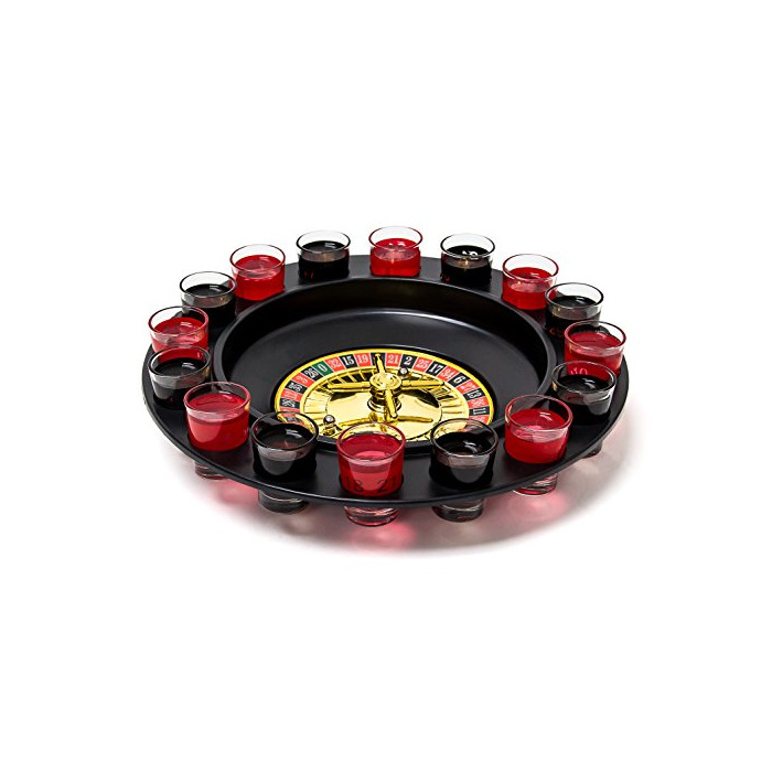 Producto Relaxdays- Juego de Beber, Color Rojo/Negro