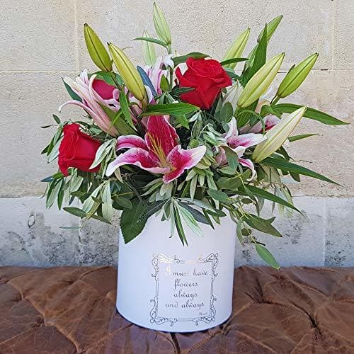 Product Ramo de flores natural de liliums y rosas rojas Elegante ramos de