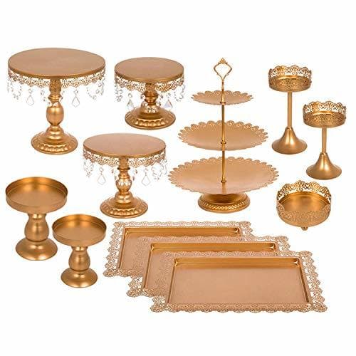 Home Guellin 12pcs Soportes para Pasteles Soportes de Tarta Dorados Soportes de Torta