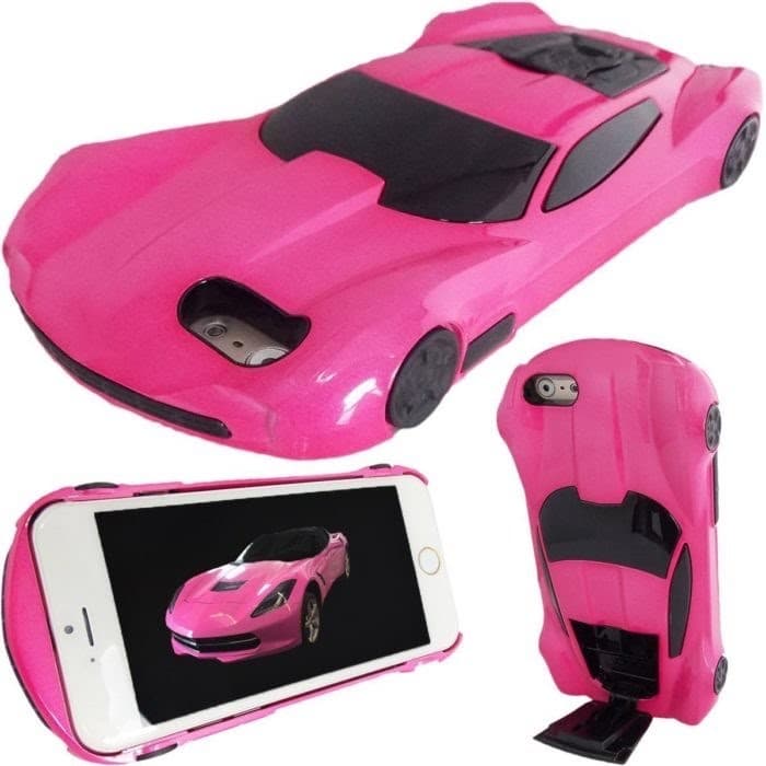 Fashion FUNDA PARA CEL EN FORMA DE AUTO ROSA