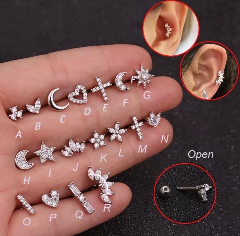 Producto Piercings para oreja dorado/plateado