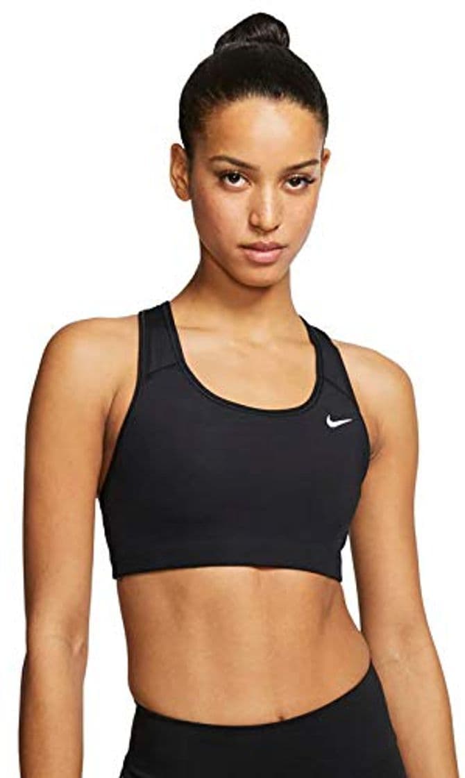 Moda NIKE Med Non Pad Bra Sujetador de Deporte, Mujer, Black/